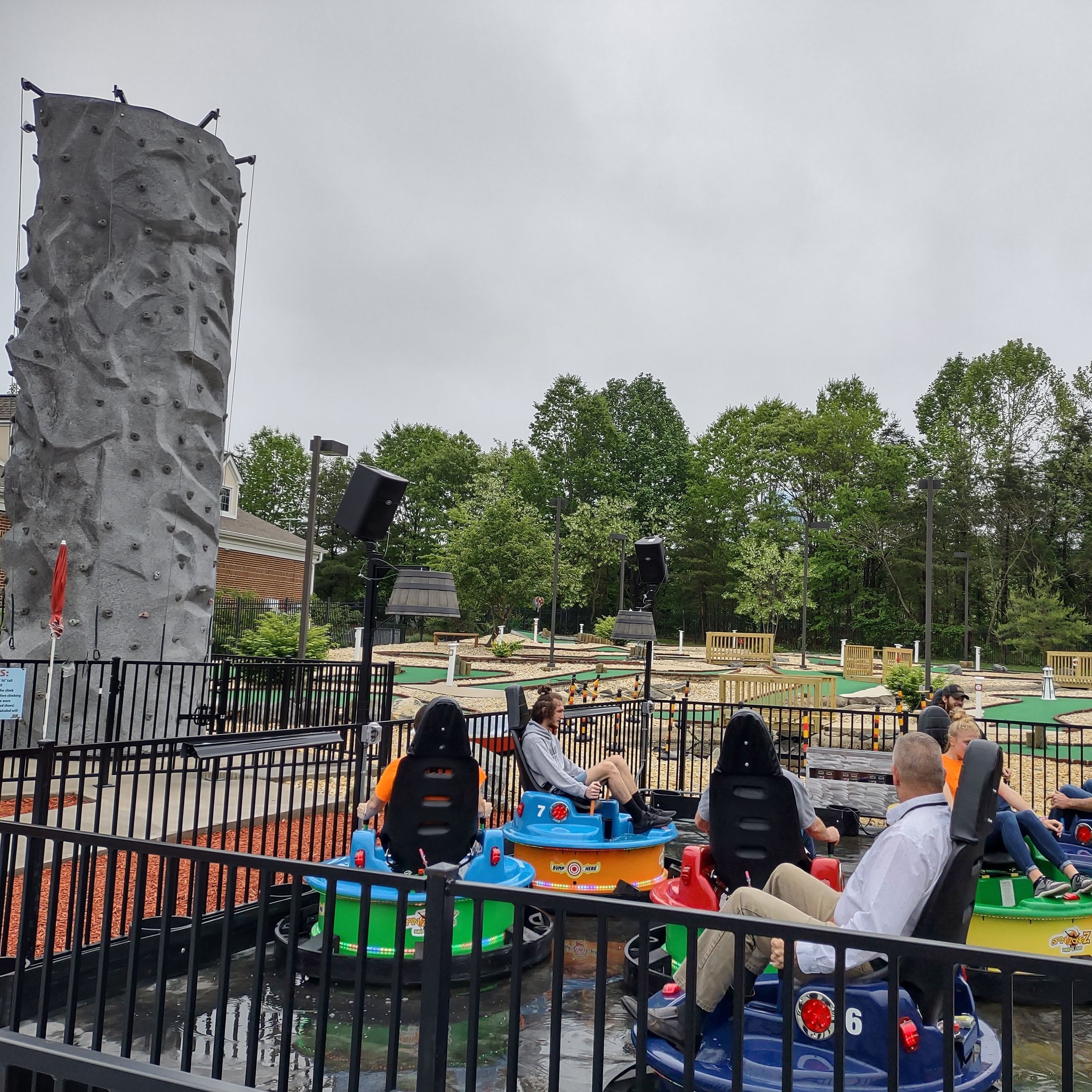 Rock wall, mini golf and water bumper cars at K&K Adventure Park
